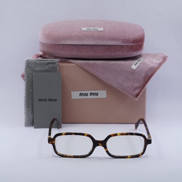 Miu Miu MU11ZS 14L08N Rectangle Sunglasses - Havana / Blue Light Block main image 4